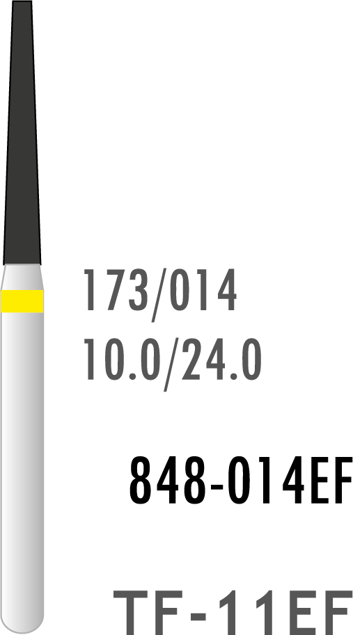 Plus Elmas Frez Sarı Kuşak Düz Uçlu Konik 10 Adet